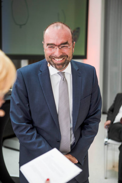 Barbara Bertolini und Christian Waigel während der Anmoderation