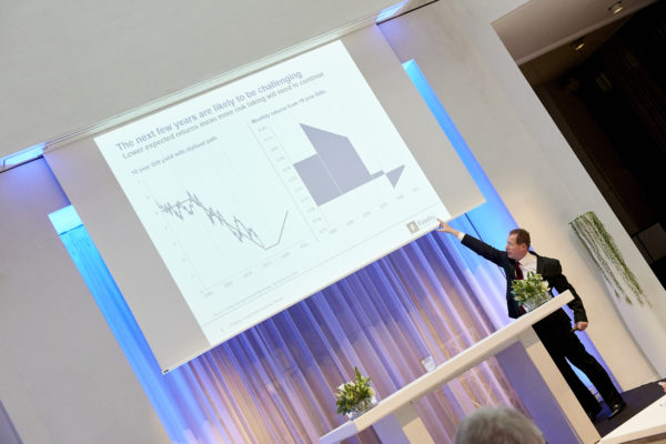 David Buckle, Fidelity International während seines Vortrages: "Investing when the normal ist new"