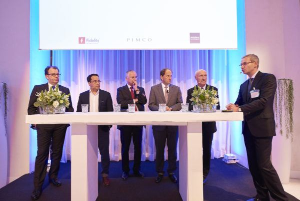 Europadialog: Andreas Hilka, Pensionskasse Hoechst, Hansjörg Müllerleile, Bosch Pensionsfonds, Mag. Christian Böhm, APK Pensionskasse, Alexander Graf Lambsdorff, Europäisches Parlament, Bjorn Hamre, Norwegischer Pensionsfonds, Dr. Thomas Kressin, PIMCO Deutschland