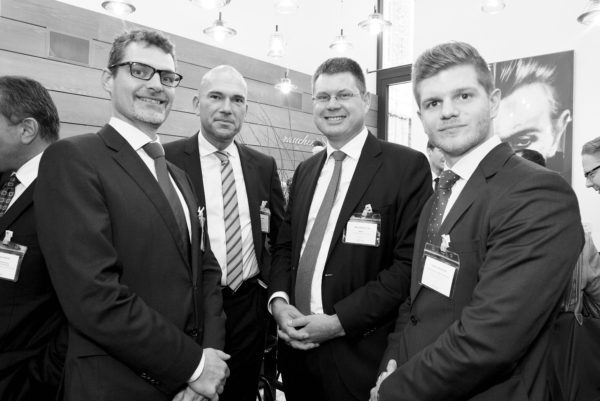 Bernhard Mellitzer, Leiter Liquiditätsmanagement, RLB-Steiermark, Bernd Riedel und Michael Strating, beide Robeco, Fabian Wolfbeißer, Leiter Kapitalanlage, Österreichische Hagelversicherung