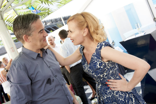 Barbara Bertolini im Small-Talk mit Martin Steininger