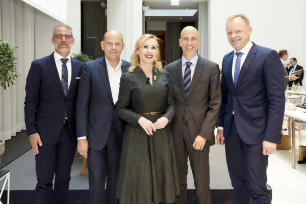 Mag. Thomas Wondrak, Dr. Hartwig Sorger, Vorstand der Valida Vorsorge Management, Barbara Bertolini, Univ.-Prof. Martin Kocher, Wissenschaftlicher Direktor IHS-Institut, Prof. Dr. Clemens Fuest, Präsident des ifo Instituts München